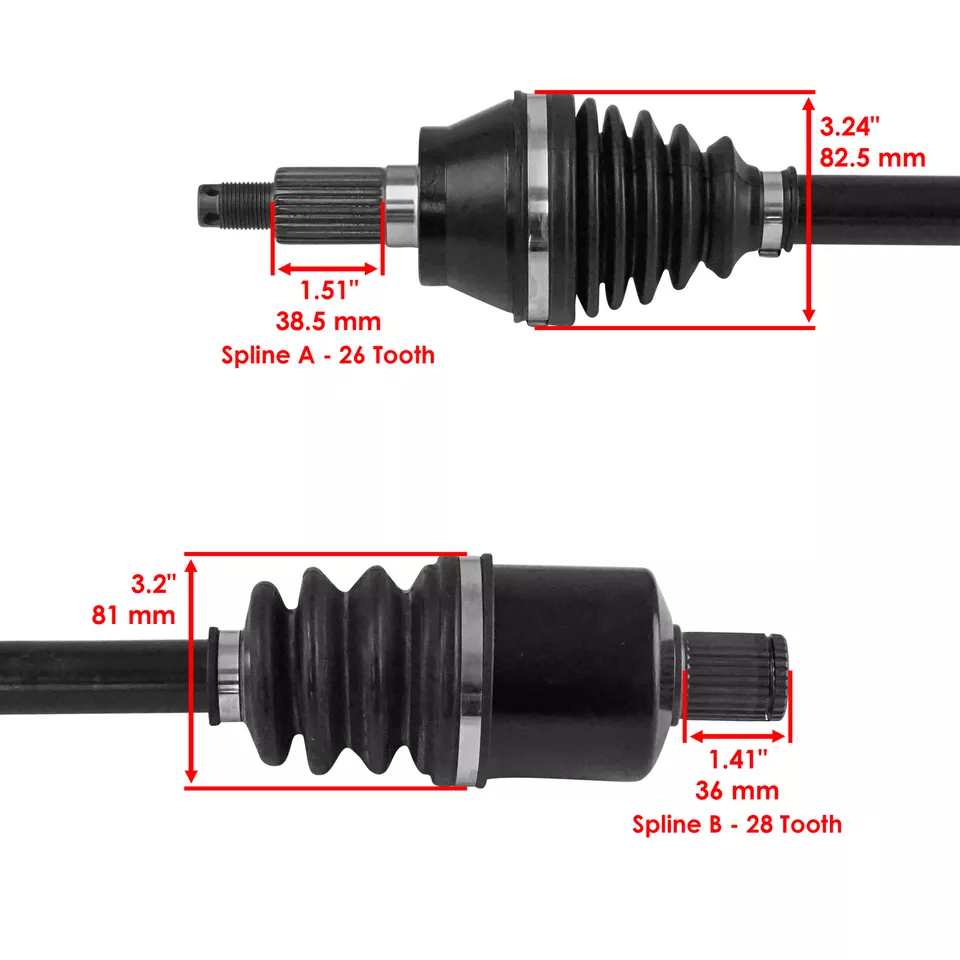 Eje CV delantero izquierdo y derecho para Polaris Ranger 1000 tamaño completo 2021-2025 1334351 Foto 3 de 4