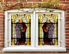 3D Blond Man ZHUA102 Window Film Print Sticker Cling Stained Glass UV Zoe