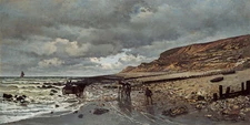 Hand-painted Oil Painting Claude Monet-The Pointe de La Hève at Low Tide (1865)
