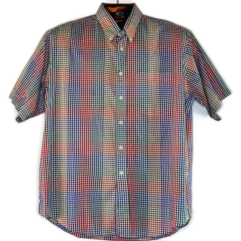 FILA Camicia Savile Row Uomo Taglia Large a quadri multicolore manica corta