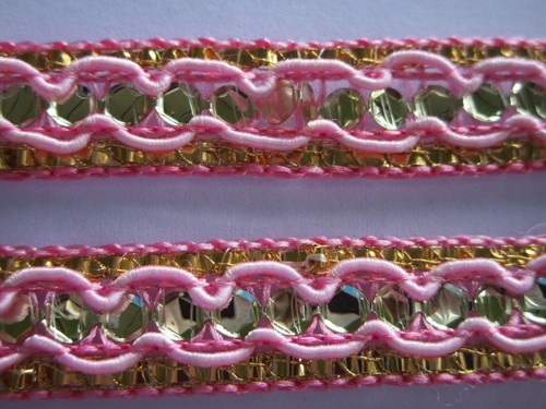 Trims Nichtelastisch Gold Pink Elegante 1.2cm Wide #BB 672 S - Picture 4 of 4