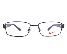 Nike Kids Eyeglasses Frames 5571 500 Purple Black Rectangle Wire Rim 48-15-130