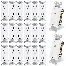 Electrical Outlet Wall Receptacle Plug 15A 125V 2 Pole 3 Wire 5-15R TR UL 20Pack