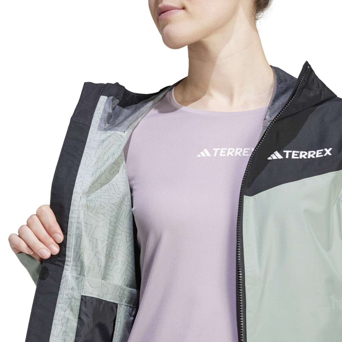 adidas Terrex Multi 2.5L RAIN.RDY Rain Jacket, Green/Black