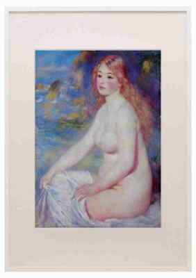 Der blonde Badende 1 Renoir A3 A4 gerahmter Druck Bild