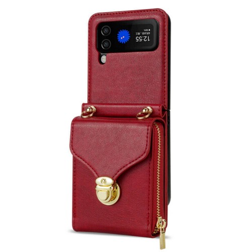 Zipper Wallet Purse Crossbody Phone Case For Samsung Galaxy Z Flip5 4 Flip 3 5G - Picture 20 of 67