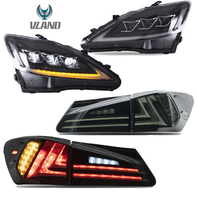 For 2006-13 Lexus IS 250 350 ISF NEW Pair VLAND Full LED Headlights Tail Lights