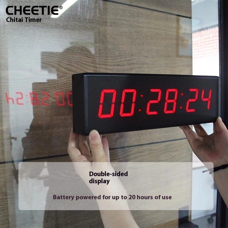 Temporizador profissional LED recarregável dupla face tela grande lembrete de contagem regressiva - Imagem 4 de 4