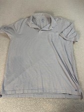 Peter Millar Seaside Wash Mens Striped Golf Performance Polo Shirt White XXL