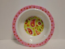 Sugar Booger PAISLEY TEA PARTY Replacement 6.25" Melamine Bowl ~ Pink Yellow