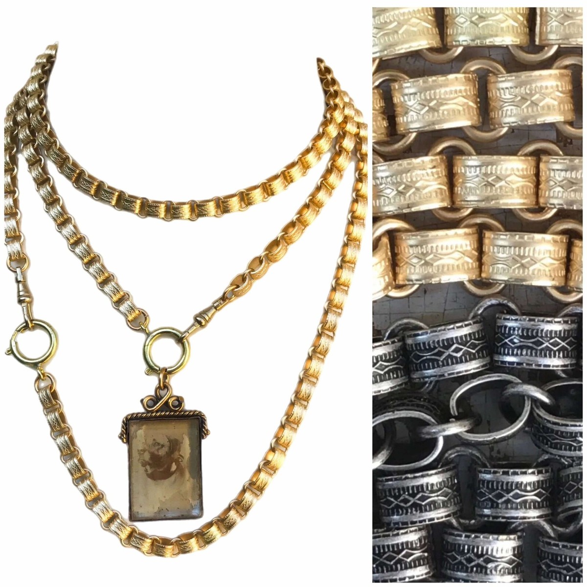 LUX Victorian Book Chain Charm Holder Necklace 16- 24