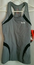 NWT TYR CARBON Women's / Female Sz Small Gray Black Tank - TEFT6A - USA