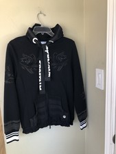 Women’s Sportylm Black Full Zip Hoodie Jacket Sz6 Beaded  Made In Austria