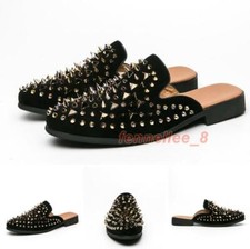 Men's Mules Slippers Rivets Studded Slip on Shoes Loafers Clubwear Party Summer