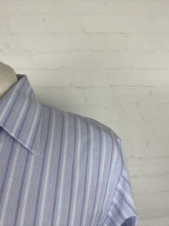 Brooks Brothers Men's Blue Striped Cotton Button Up Shirt 15.5-36 $138 - Image 2 of 4