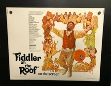 vintage 1972 Fiddler on the Roof Half Sheet Movie Poster 22 x 28 TOPOL