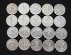 Lot of 20 90% Silver Half Dollar Walking Liberty Coins