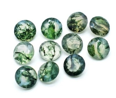 Natural Moss Tree Agate Round Faceted Cut 5mm To 25mm Loose Gemstone