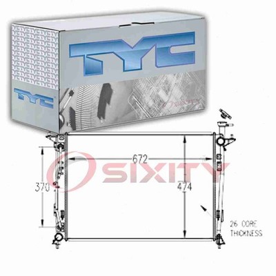 TYC Radiator for 2016-2019 Kia Sorento 3.3L V6 Cooler Cooling Antifreeze ja