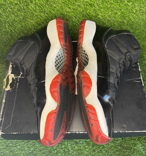 Buty męskie Nike Air Jordan 11 Retro Bred 2012 rozmiar 10 378037-010 czerwone czarne OG ALL - Zdjęcie 3 z 7