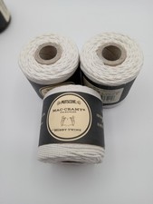 Lot of 3 Tubes Mac-Cramy Belgian Macrame Twine Cotton 1mm Cream 71 yd/65 m