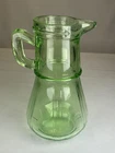 Vintage Green Uranium Depression Glass Hazel Atlas Syrup 6” Pitcher (No Lid)