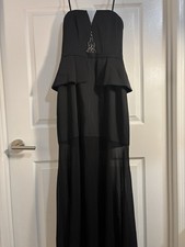 BCBGMAXAZRIA Caitlyn Strapless Embellished Bodice Gown Dress Size 4 Black