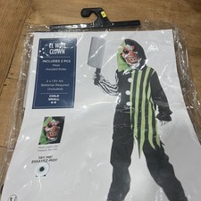 El Wire Clown Green Black Child Halloween Costume Small 4-6 