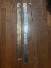 Vintage Lot Disco Glam Metal Fish SnakeScale Stretch Cinch Belt Gold Silver Tone