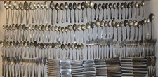 Huge 180pc VTG Old Scrap Silverplate Flatware Silverware Dealer Lot Refine Craft