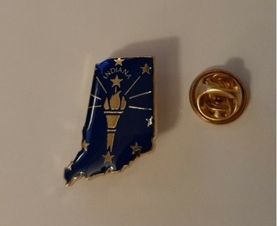 Indiana State Flag Lapel Pin mape shaped