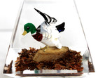 Vintage Hand Carved Painted MallardDuck Lucite/Acrylic Unique Canada Paperweight — photo 5