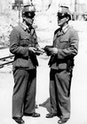 Two policemen of the Schutzpolizei - ca 1946- Photographer Walter - Old Photo