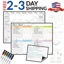 Magnetic Dry Erase Chore Chart and Calendar Bundle for Fridge - Chore Chart f...