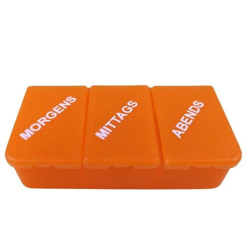 Tablettendose, Sundo Tablettendose orange-transparent, Medikamentendose - Bild 1 von 4