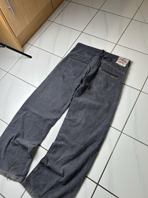 Levi s 509 Vintage Corduroy Pants Grey Cinch Back Relaxed Fit W31 L32 Y2K Rare