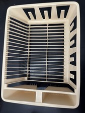 Vintage 1983 Rubbermaid Dish Drying Drainer Rack Made USA Beige Almond No. 6050
