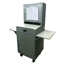 Mobile Computer Cabinet, Light Gry, Pc, Stl,  462D22