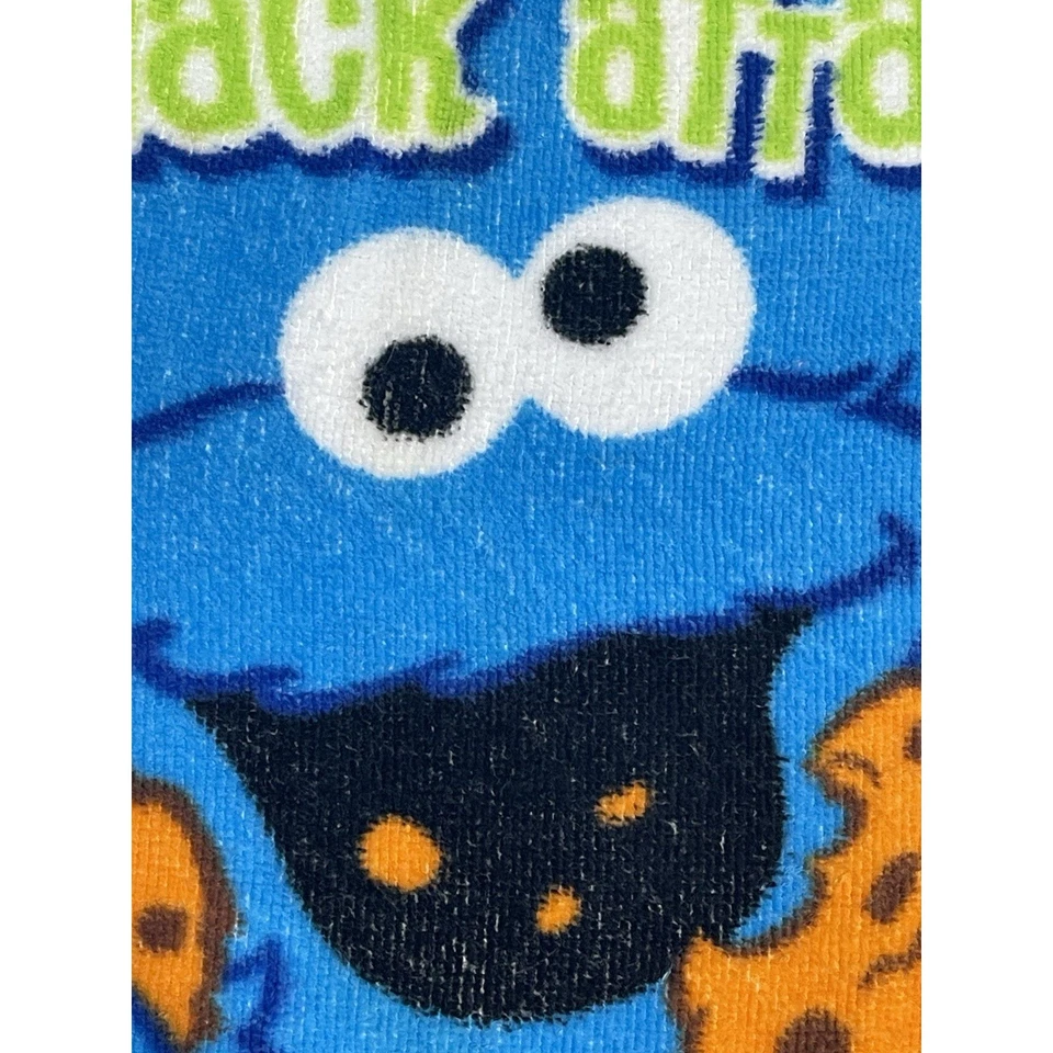 Cookie Monster Bib Towel Crew Neck Cotton Snack Time Over the Head Sesame Street - Image 2 of 4