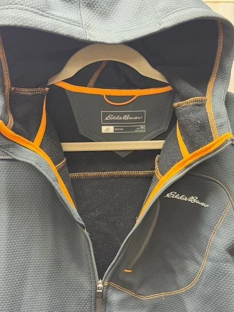 Eddie Bauer Jacket Mens Tall M Gray Orange Motion FreeHeat Full Zip Hike Camping - Image 4 of 4