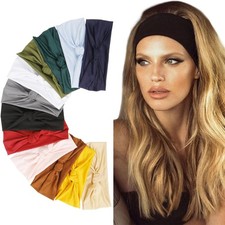 Headband Women Non-Slip Knotted Sport Workout Yoga Elastic Hair Band 12 PCS