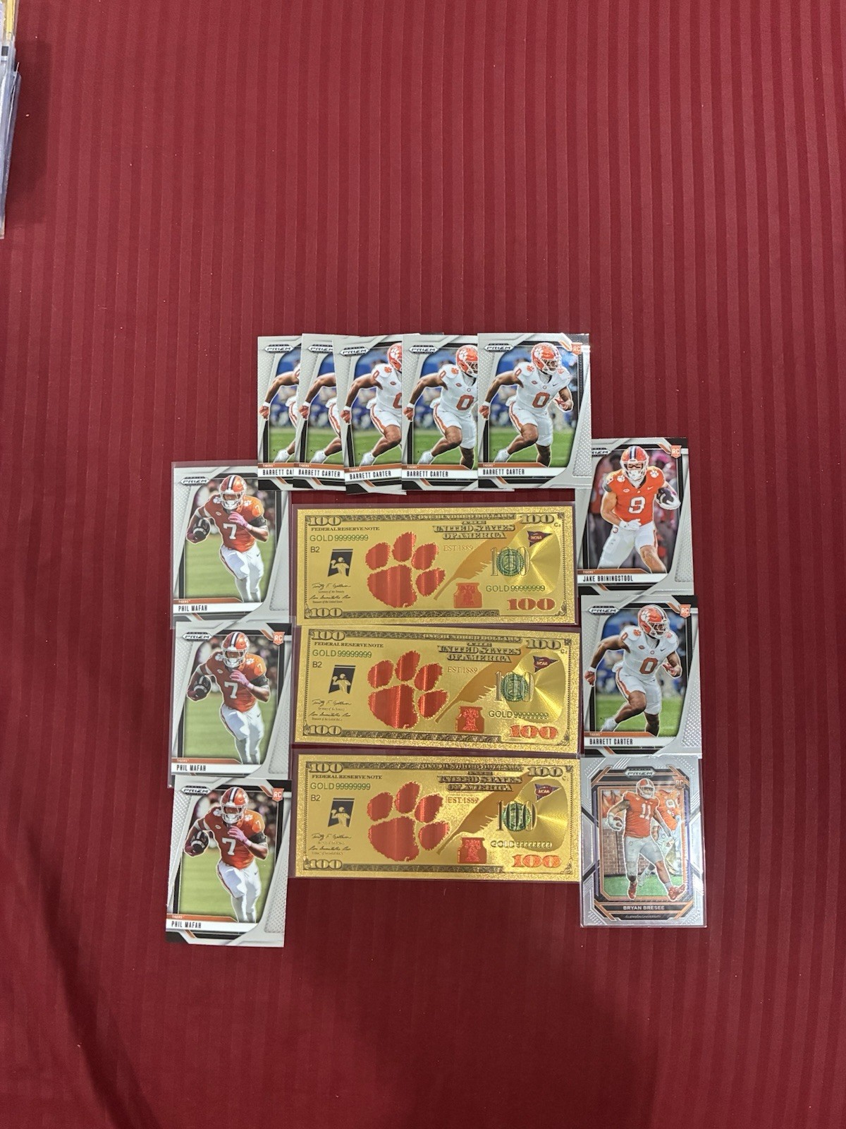 Clemson Tigers Football Card Lot Auto 2025 Prizm Gold, Color, Numbered view 9