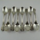 SET OF 8 VINTAGE REED & BARTON FRANCIS I PATTERN STERLING SILVER SOUP SPOONS