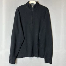 Cremieux Collection Mens Large Black 1/4 Zip Pullover Sweater