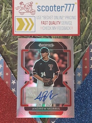 2022 PRIZM Draft~#114 ANDREW MORRIS 《SILVER Prizm AUTO》Texas Tech  '26 TWINS