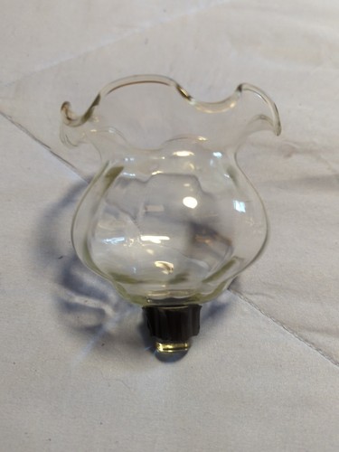 Home Interiors Victorian Clear Ruffle Votive cup w/ rubber grommet Vintage