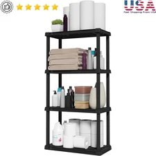 4-Tier Heavy Duty Storage Shelf Easy Assembly Compact Organizer Home Garage New