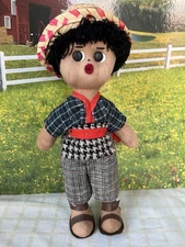Vintage Folk Art Cloth Rag Doll Guatemala 11 Inch