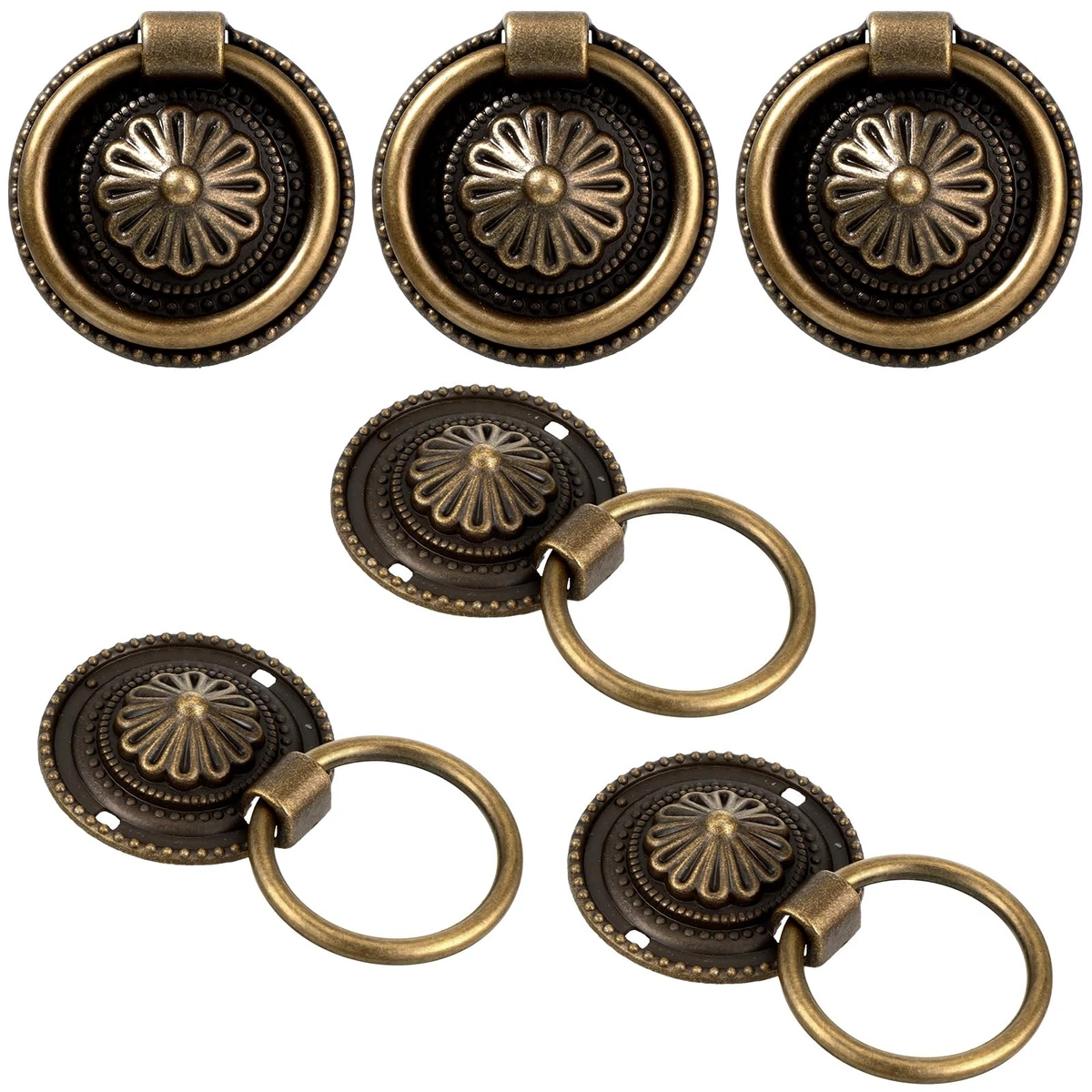 old fashioned dresser knobs Small Antique Brass Knob, 3/4 inch main image 1