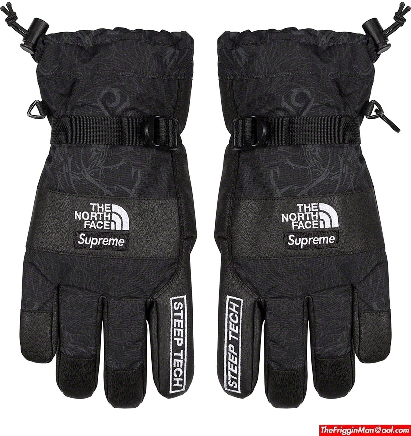 Gants Supreme The North Face TNF Steep Tech Dragon Noir Extra Large XL FW22 DS